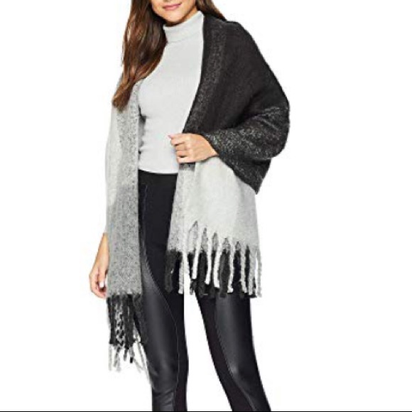 Oversize Scarf Black Gray Michael Stars Brush Hour - Picture 3 of 8